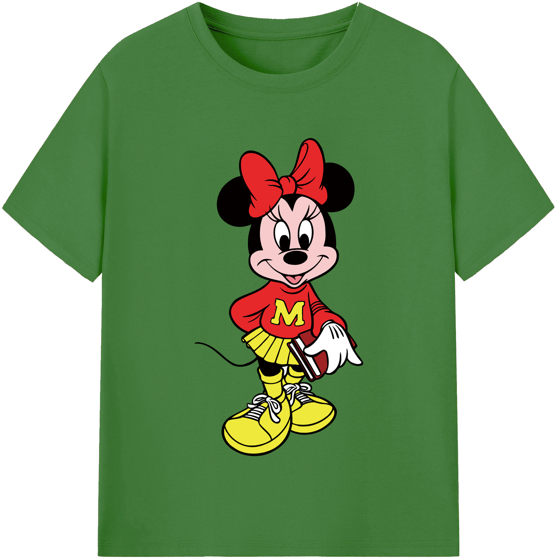 （画像用） ミッキーマウス Mickey Mouse レディースカジュアルプリントTシャツ（綿100％）